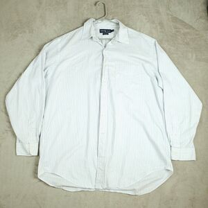 Ralph Lauren Yarmouth Shirt Mens 17 34/35 White Striped Long Sleeve Button Down